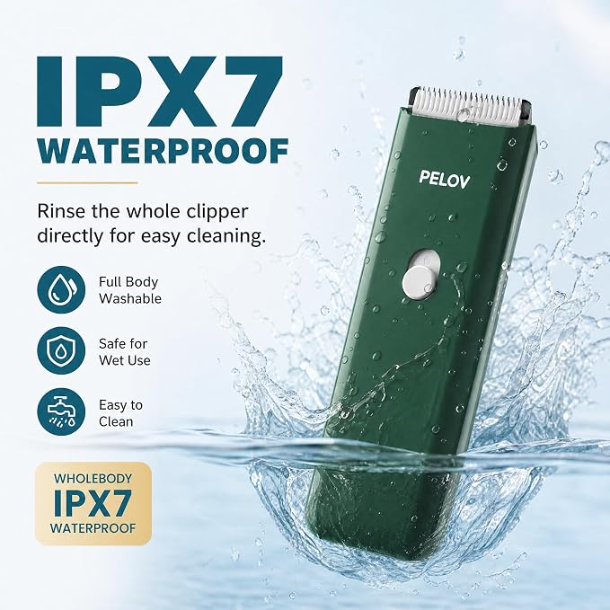 Dog Clipper Pet Grooming Kit Low Noise, Rechargeable Cordless Pet Shaver Waterproof Hair Trimmer for Small, Medium Dogs Cats Animals
