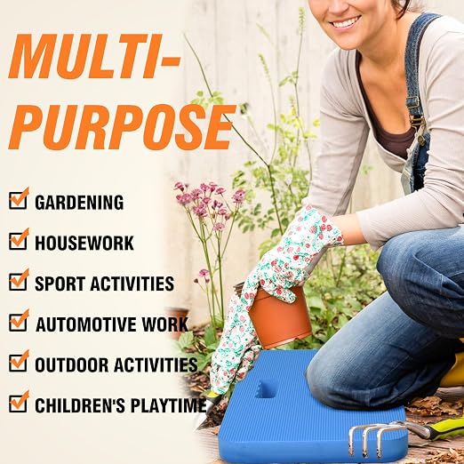 Gardzen Extra Thick Garden Kneeling Pad, EVA Foam Kneeler Pad for Gardening, Baby Bath, Yoga, Pilates, Exercise, 18" x 11" x 1.5", Blue
