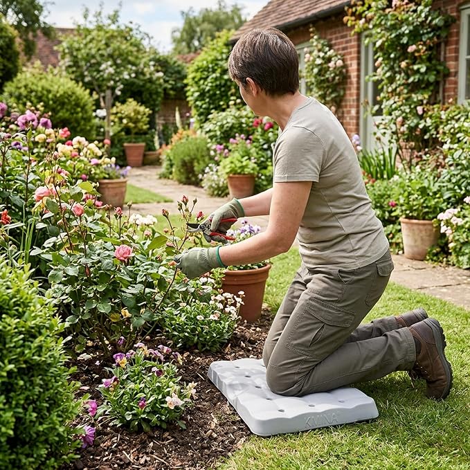 KMINA Shower Seat Cushion, Lightweight Waterproof Foam and Slip-Resistant, Kneeling Pads for Gardening, Patented, Made in Europe
