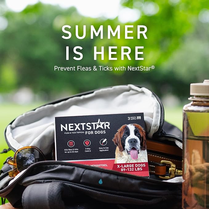 NEXTSTAR Flea and Tick Prevention for Dogs, Repellent & Control, Fast Acting Waterproof Topical Drops, Extra-Large Dog Flea & Tick Control, 1 Monthly Dose