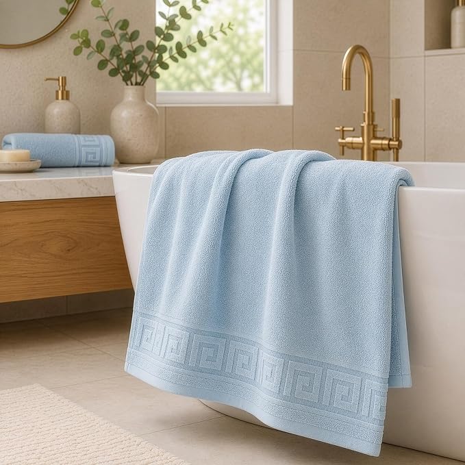 100% Cotton Bath Towels,4 Pack,30" x 60" Inches, Light Weight, Soft, Super Absorbent and Fast Drying, No Fading Multipurpose Use for Sports, Swimming, Travel, Fitness, Yoga, Multicolor.