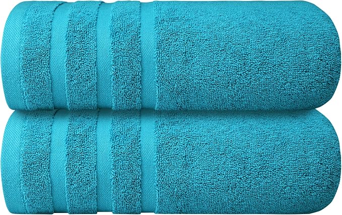 Infinitee Xclusives 100% Cotton Luxury Bath Towels Set of 2 (27x54 Inches) (Serene Teal, Bath Towels - Pack 2)