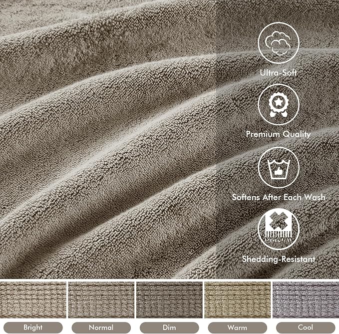 Madison Park 800GSM Bathroom Towel Set of 8 100% Cotton Bath Towel Set for Bathroom Luxurious Highly Absorbent 2 Bath Towels 2 Hand Towels 4 Washcloths Quick Dry Spa Quality Taupe