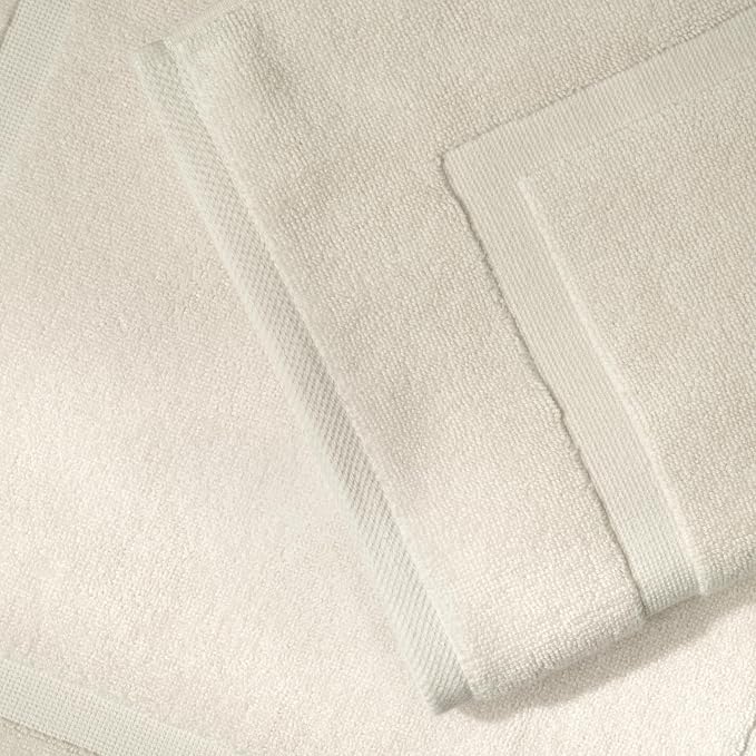 SALBAKOS 100% Turkish Cotton Bath Mat Towel Set of 2 Piece Ivory | 20x34 in Large Bath Mats | Luxury Hotel Quality, Thick, Absorbent, Quick Dry Bathmats | Made in Turkey (Ivory, 2 Bath Mats)