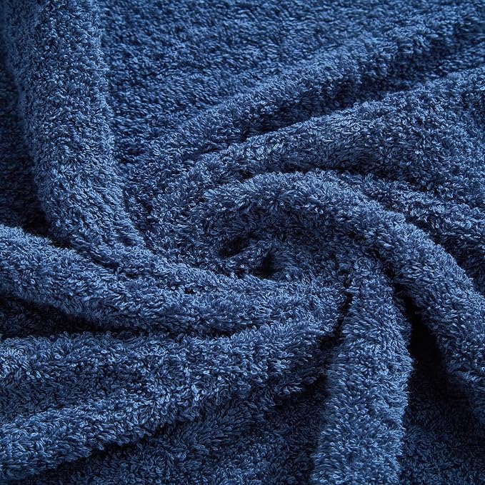 Aibaser Towels - Premium 100% Cotton Bath Towels Set (27 x 54 inches), Lightweight and High Absorbency Quick Drying (Blue)