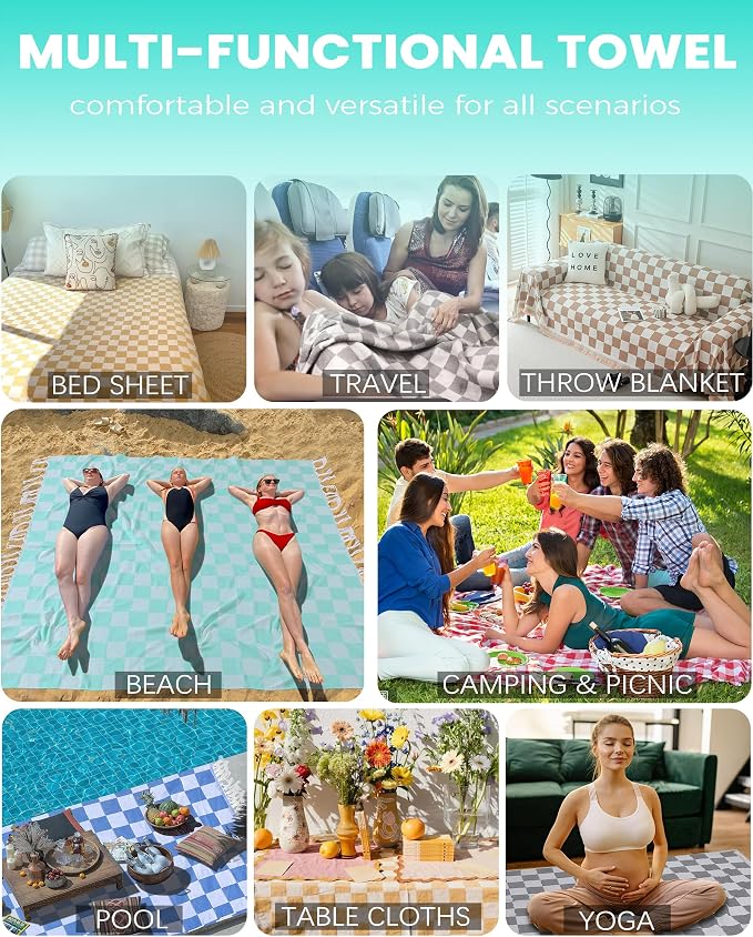 Antfuny Turkish Beach Towels Large Yoga Towel Women Birthday 30th 40th 50th 60th Ideas Mother Day Grandma Wife Sister Girlfriend Her Female Boss Teacher Father Husband Son