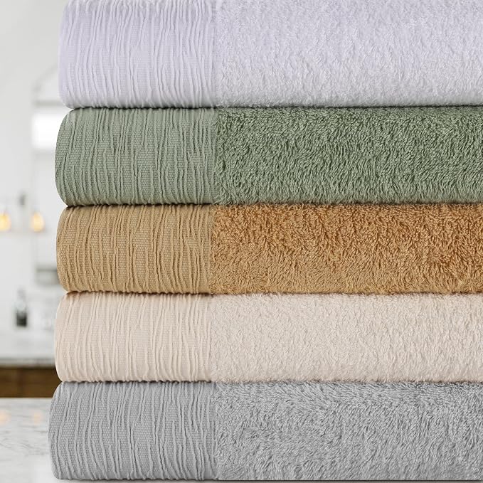 Superior Rayon from Bamboo Blend 9-Piece Towel Set, Luxury Quick Dry, Bathroom Essentials, Shower, Spa, Plush Soft Absorbent Towels, Includes 3 Bath, 3 Hand, 3 Washcloth/Face Towels, Platinum
