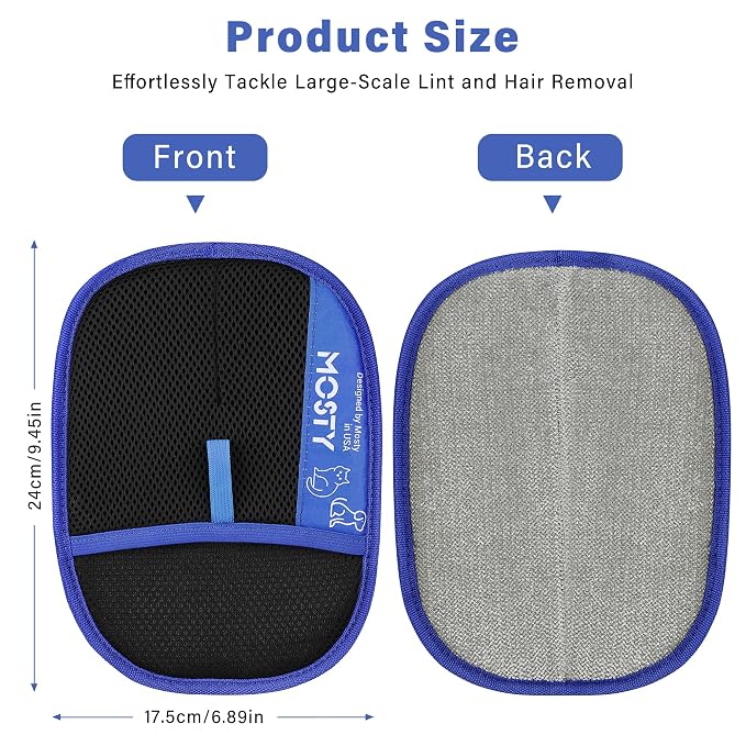 MOSTY Reusable Electrostatic Pet Hair Removal Gloves, 1PC | for Dogs & Cats, Magic Quick Fur Remover Tool for Sofa, Couch, Carpet Laundry & Car Seats, Must for Pet Owner