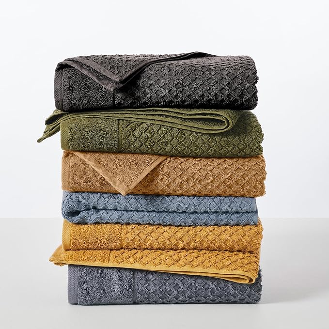 Great Bay Home Oversized Bath Sheets - 100% Cotton 2 Pack 68x35 Extra Large Towel - Absorbent, Durable, Quick-Dry Towels for Bathroom (Olive)