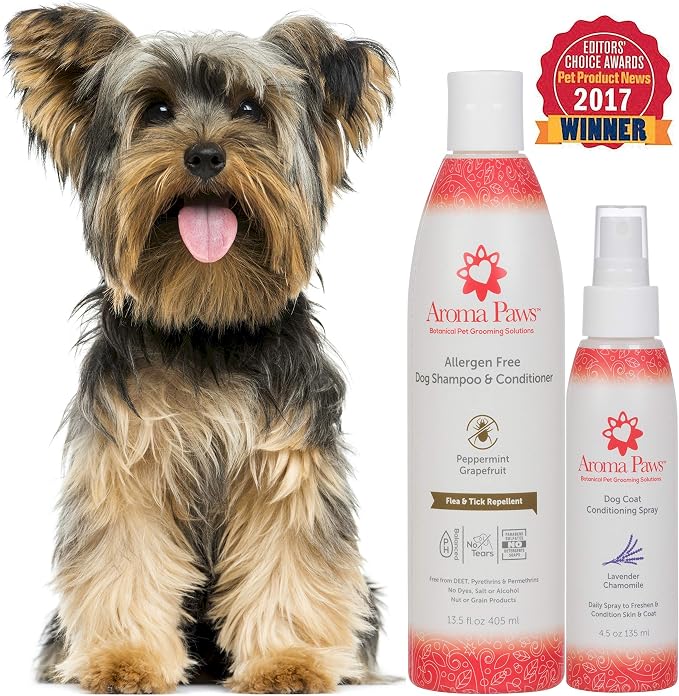 Dog Coat Conditioning Spray - Pet-Friendly Detangler Spray with Natural Essential Oils for Dogs - Daily Dog Spray to Eliminate Odors and Knots - Lavender Chamomile 4.5 oz.