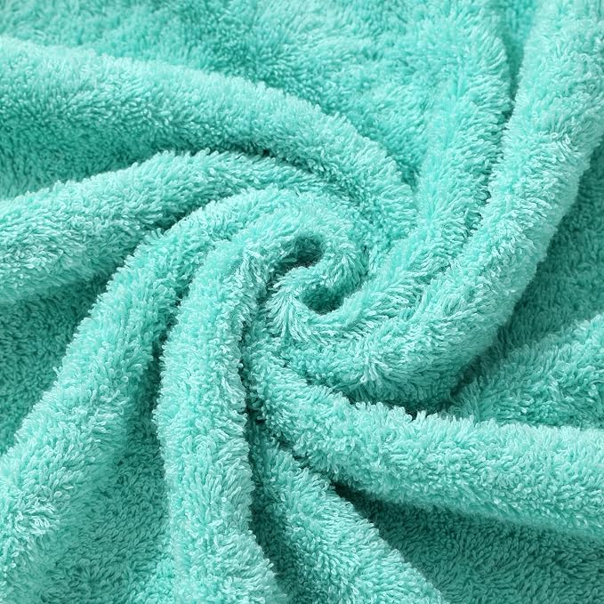 Aibaser Towels - Premium 100% Cotton Bath Towels Set (27 x 54 inches), Lightweight and High Absorbency Quick Drying (Light Green)