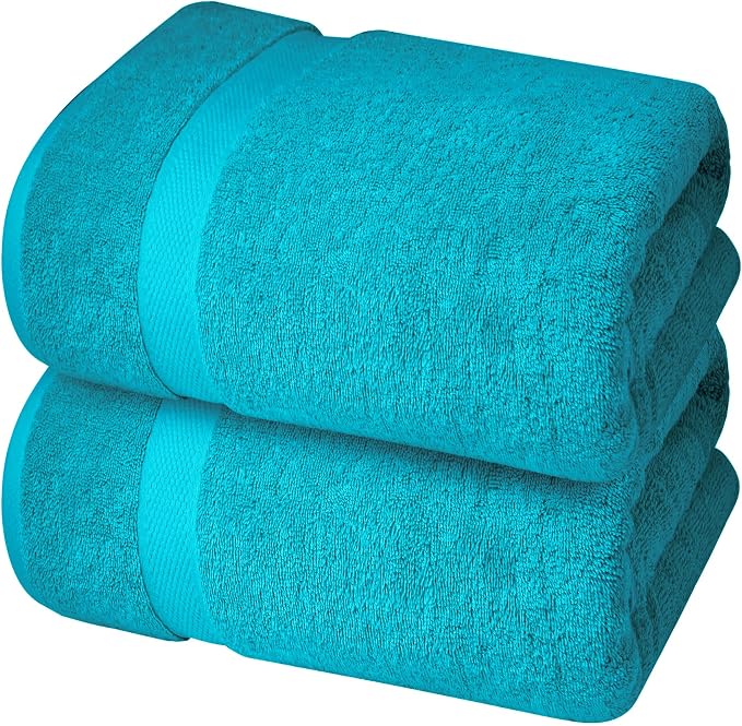 Infinitee Xclusives Jumbo Bath Sheets Towels for Adults – 600 GSM (35X70 Inches)– 100% Ring Spun Cotton, Soft and Absorbent Large Bath Towels for Bathroom (Pack of 2)