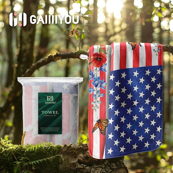 4th of July Hand Towel Highly Absorbent Kitchen Towel Set for Patriotic Memorial Day