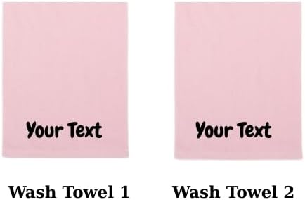 Personalized Towels - Set of 2 Washcloth - 12x12 inc - Customized Turkish Bath Towel - Cotton Towel Set - Organic Cotton Supersoft Absorbent Pink Baby Towel (Pink, Wash Towels - Set of 2)