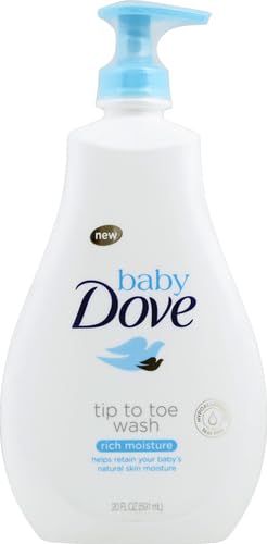 Baby Dove Sensitive Skin Care Baby Wash For Baby Bath Time Rich Moisture Tear-Free and Hypoallergenic, 20 oz (Packaging May Vary) (Pack of 2)
