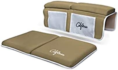 TAN Bath Kneeler and Elbow Rest Bundle (22"x11"x1.5") Cushion Protection for Parents During Baby Bath Tub Time (Beige)