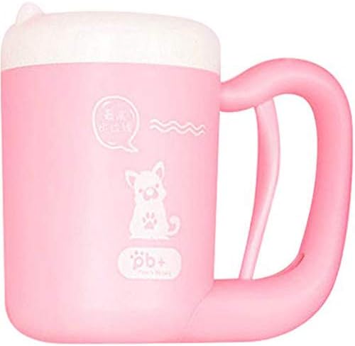 Creation Core Portable Dog Paw Washer Cup Pet Paw Cleaner for Dogs Cats Grooming with Muddy Paws Comfortable Silicone Dog Feet Cleaner Automatic, Pink