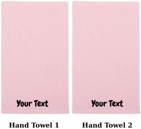 Personalized Towels - Customized Turkish Hand Towel - Cotton Towel Set of 2 - Monogrammed Towels with Initials Name Embroidery (Pink, Hand Towels - Set of 2)