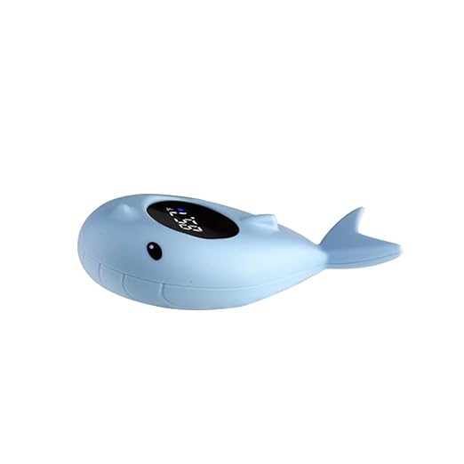 Baby Water Temperature Thermometer, Digital Thermometer with Easy to Read Screen, Suitable for Adults Babies Children & Toddlers, Cute Bath for Bathtub(Whale Light Blue)