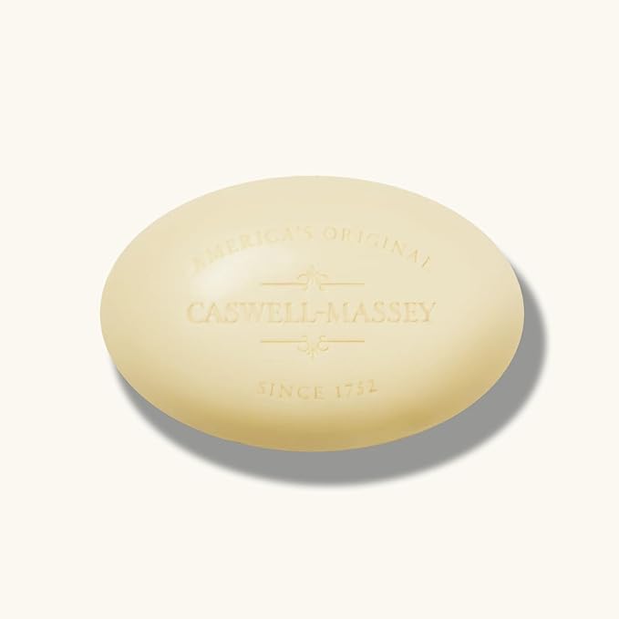 Caswell-Massey Number Six Natural Bar Soap for Men, Moisturizing Body Soap Bar for All Skin Types, Made with Essential Oils & Plant-Based Formula for Soft Skin, Made in USA, 5.8 oz