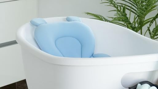 Babu Baby Bath Support Pillow, Ergonomic Design, Quick-Drying Fabric, Available in 5 Colors (Sky Blue), Pillow Only (Bath Sold Seperately)