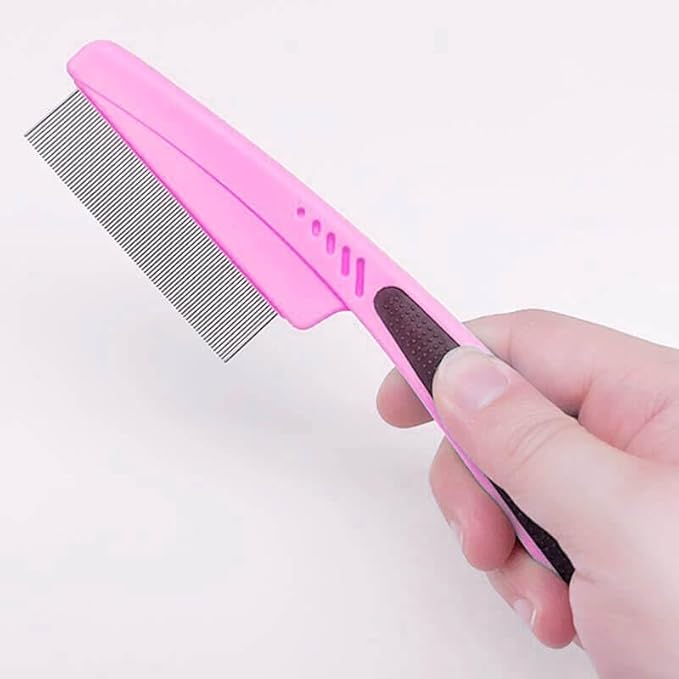 Flea Comb for Dogs and Cats, Fine-Toothed Pet Combs for Detangling or Dematting Face & Paws