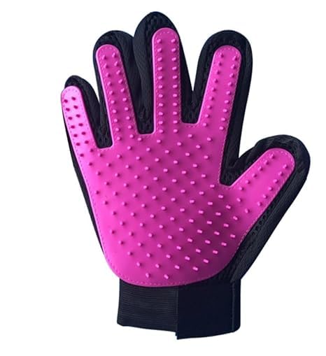 180 Nail Pet Cleaning Supplies Hair Removal Brush Rolled Cat Gloves True Bath Massage Comb Pet Gloves (1 Pair) (Purple)