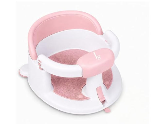 Baby Bath Seat for Babies 6-24 Months, Non Slip Infant Bath Seat with 4 Suction Cups, BPA Free Baby Bathtub Seat, Secure Bath Support Chair for Sit Up Babies, Pink