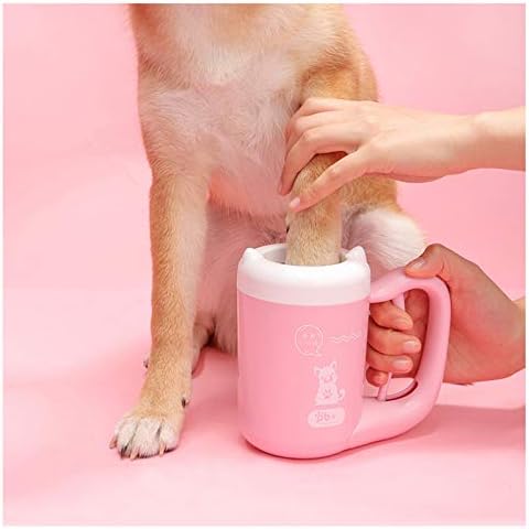 Creation Core Portable Dog Paw Washer Cup Pet Paw Cleaner for Dogs Cats Grooming with Muddy Paws Comfortable Silicone Dog Feet Cleaner Automatic, Pink