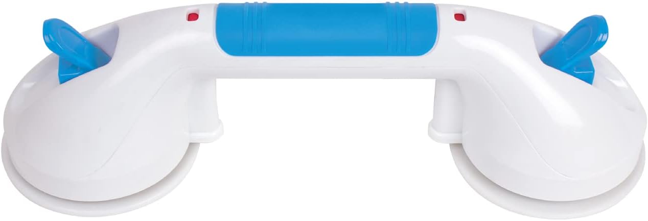 Carex Suction Shower Grab Bar – 12” Ultra Grip Shower Handle - Dual Locking Grab Bars for Bathtubs and Showers – Seniors, Disabled, Handicap, Elderly Assistance Product