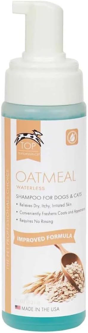 Waterless Shampoo for Dogs and Cats Travel Show Dog Mobile Groom Convenient Foam (7.1 oz Oatmeal)