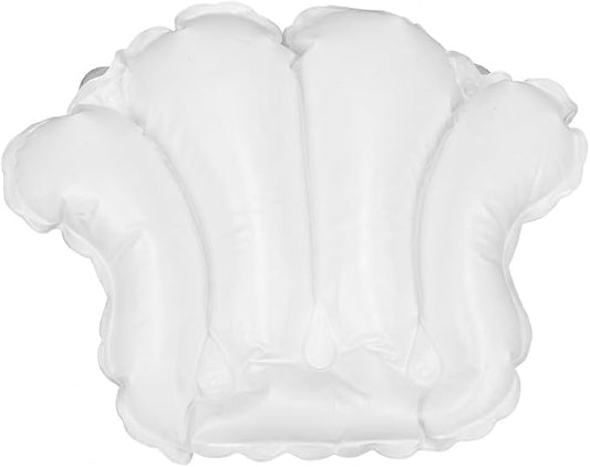 White Vinyl Shell-Shaped Spa Bath Pillow