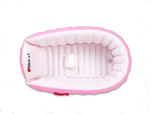 Inflatable Baby Bathtub, Kid Infant Toddler Infant Newborn Inflatable Foldable Shower Pool (Pink)
