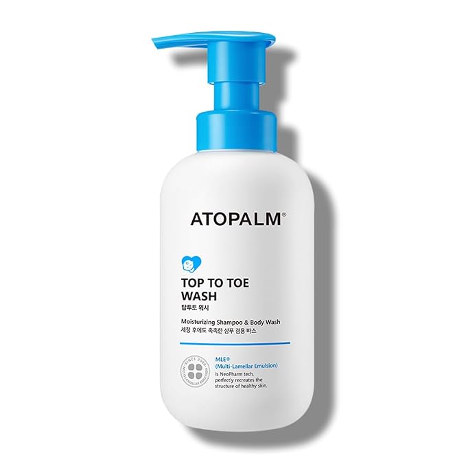 ATOPALM Top to Toe Baby Wash & Shampoo, Sulfate-Free, pH Balanced, Head to Toe Bath, 10.1 Fl Oz, 300ml | Sulfate-Free Baby Wash and Shampoo | pH Balanced Head-to-Toe Bath | Gentle Sensitive Skin Cleanser | Baby Bath