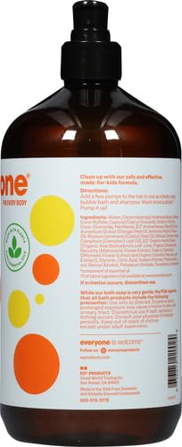 Everyone 3-in-1 Kids Soap, Body Wash, Bubble Bath, Shampoo, 32 Ounce (Pack of 1), Orange Squeeze, made with Essential Oils for Toddlers, tweens and teens