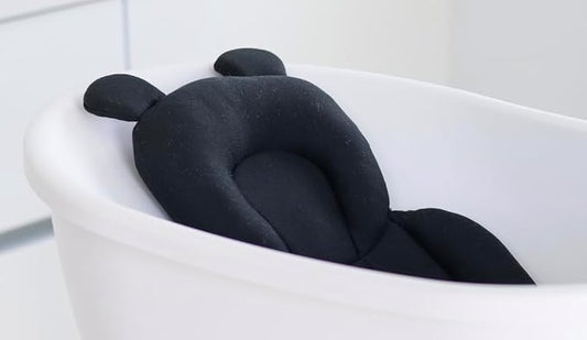 Babu Baby Bath Support Pillow, Ergonomic Design, Quick-Drying Fabric, Available in 5 Colors (Midnight Black), Pillow Only (Bath Sold Seperately)