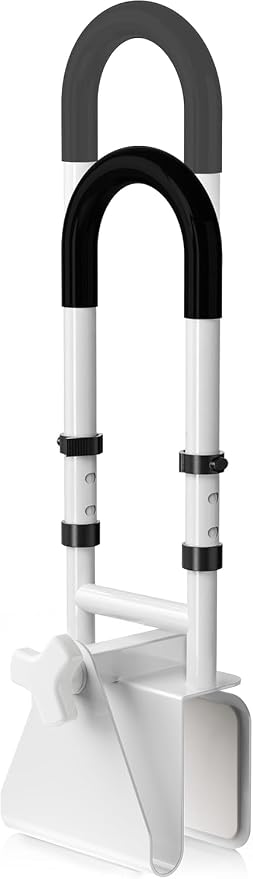 Adjustable Bathtub Safety Rail, Bathtub Handle Shower & Grab Bars with Non-Slip Grip for Seniors, Elderly, Fits 3.1 to 6.7 Inch Tub Walls, Supports 300 lbs