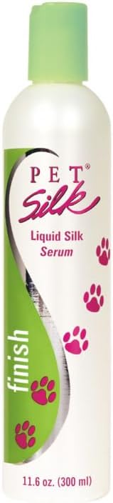 PET SILK Liquid Silk Serum, Leave-in Finishing Spray Conditioner & Detangler, Inused with Silk, Vitmain E & Panthenol Designed for a Shiny, Healthy & Moisturized Skin & Coat (11.6oz)