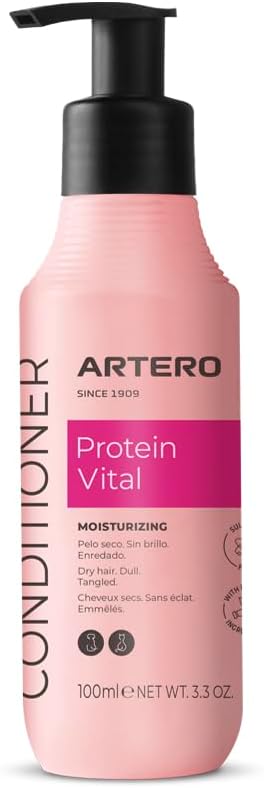 Artero Protein Vital Conditioner for Dogs and Cats – Deep Hydration and Coat Repair with Silk Proteins – Professional Grooming Conditioner, 3.3 oz
