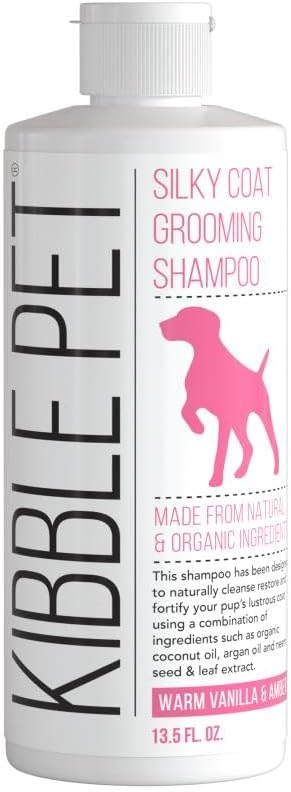 Kibble Pet Dog Shampoo Professional Grooming Wash, Dog Coat Moisturizer, Deodorizing Coat for Long Lasting Odor Control, Made in The USA (Warm Vanilla Amber, 13.5 oz)