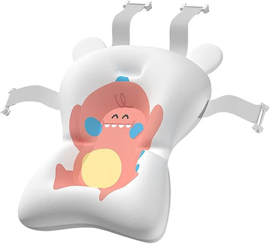 Surakey Baby Bath Cushion Non-Slip Bath Pad Bath Seat for Toddler Infant Newborn Bathtub Mesh Cushion Bath Mats Newborn Floating Tub Pillow Cushion Safety Seat Pad (Pink)