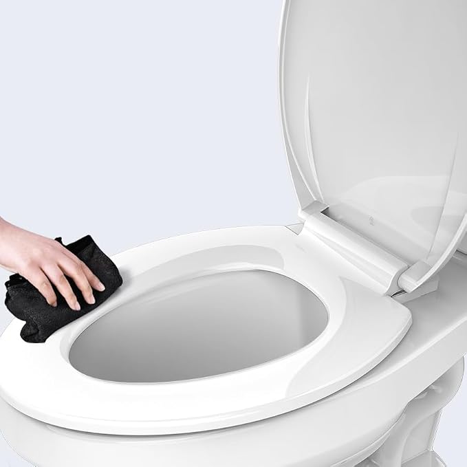 Garvee Elongated Toilet Seat, Soft-Slow Close, 19 Inch Elongated Toilet Seat For Elongated Toilets, Quiet-Close Lid And Seat, Easy To Install And Clean, Never Loosen, White