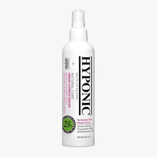 HYPONIC Hypoallergenic Hinoki Cypress Moisture Detangling Mist Spray for All Pets (Delicated Scented, 8.01 oz) - Conditioner, Detangler, Dematting, Deodorizing Perfume Spray for Sensitive Skin & Coat