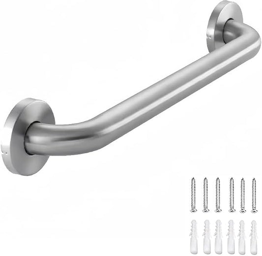 Stainless Steel Bathroom Safety Shower Grab Bar, Anti Slip Bathtubs Grab Bars,Toilet Assist Saft Handle Handrail ADA Compliant 500lbs for Handicap Elderly Senior (Brushed, 18 inches)