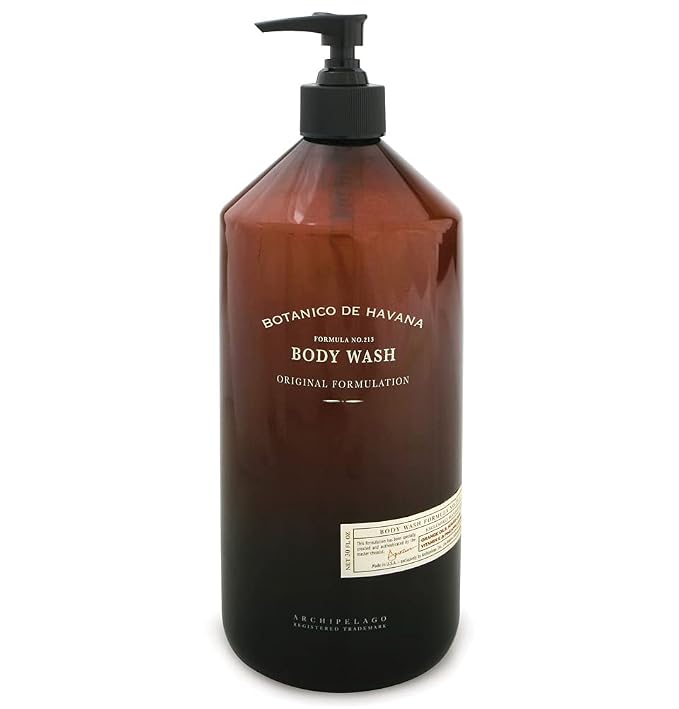 Archipelago Botanicals Botanico de Havana Body Wash, Moisturizing Body Wash for Dry and Sensitive Skin, Gentle Daily Cleanser, Free from Parabens, Phthalates and GMOs (30.2 oz)