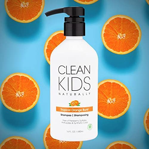 Clean Kids Naturally Tropical Shampoo- EWG Verified, All-Natural, Coconut-free, Vegan, Cruelty-free, Paraben-Free (16 Fl Oz, Orange Burst)