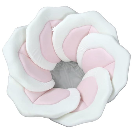 Baby Bath Pad for Infants & Newborns — Soft Petal Shape Bathtub & Sink Support Mat, Plush Washable Baby Bath Cushion, Safe & Comfortable Shower Essential Gift (31", Pink)