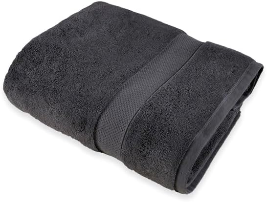Maisonette Loft Egyptian Cotton Turkish Bath Towels, Soft, Absorbent, Ideal Quick Dry Large Luxury Bath Towel Set for Shower (30" x 58", 4 Pack), Dark Grey (Charcoal)