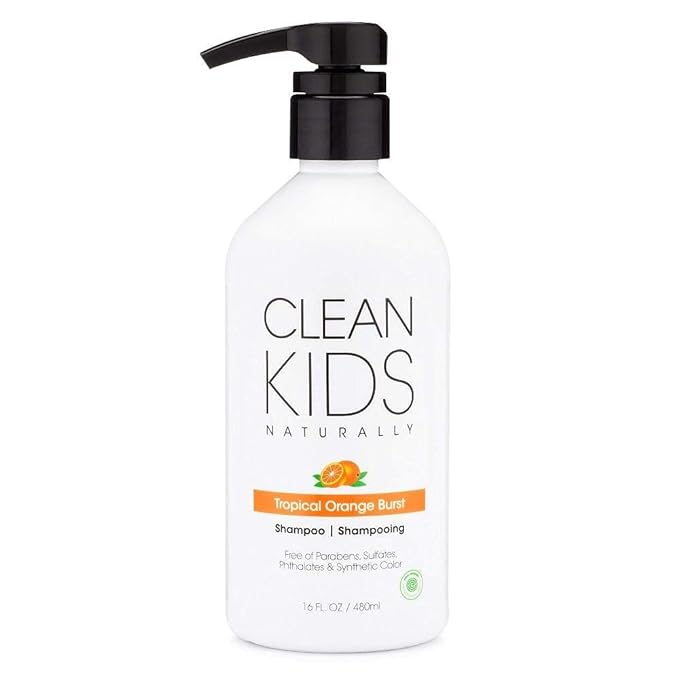 Clean Kids Naturally Tropical Shampoo- EWG Verified, All-Natural, Coconut-free, Vegan, Cruelty-free, Paraben-Free (16 Fl Oz, Orange Burst)