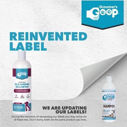 Groomer’s Goop Glossy Coat Cleansing Pet Shampoo - Deep Cleansing Formula Enhances Shine & Luster in Dog & Cat Coats, Moisturizes Skin, Rich Lather - 16 oz Bottle